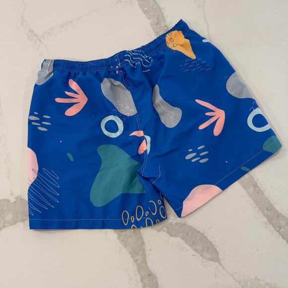 SHEIN Swim Trunks Board Shorts Men's XL Blue/Abstract Design Drawstring Waist - Picture 4 of 5